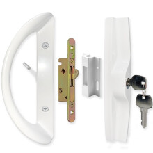 ALLYWASAI Patio Sliding Door Handle Set with Mortise Lock Key Cylinder and Keeper Replacement Handle Lock Set Fits Door Thickn