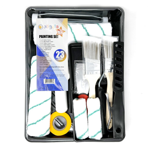 Allgala Kit de Ferramentas de Pintura DIY 23 Peças com Rolos de 9 e 4 Polegadas 2