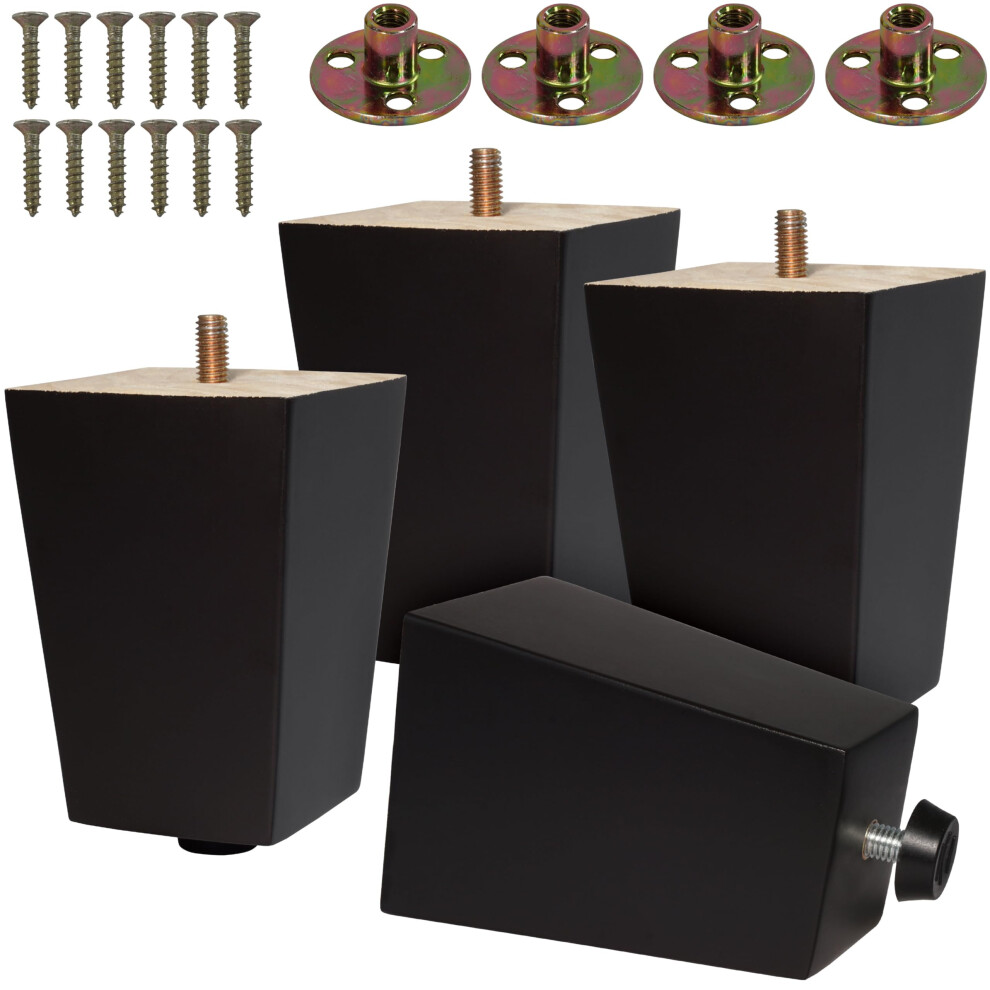 CODIN 5 Sizes 34568 Set of 4 Wood Furniture Legs  Square Sofa Legs  Couch Leg  Brown MidCentury Modern Replac-image-OPC-PFRSGP8-NEW