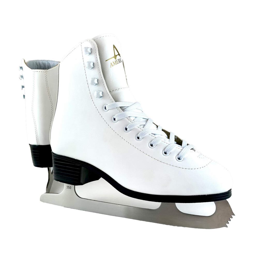American Athletic Womens Tricot Lined Ice Skates, White, 11 (52211)