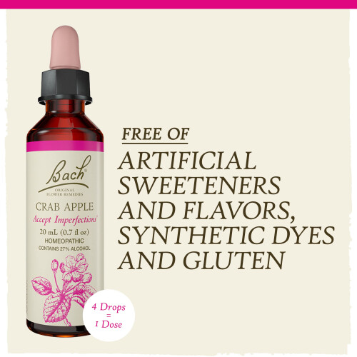 Bach Bach Original Flower Remedies  Crab Apple for Accepting Imperfections  Natural Homeopathic Flower Essence  Holistic Wellness and Stress Relief  V 1