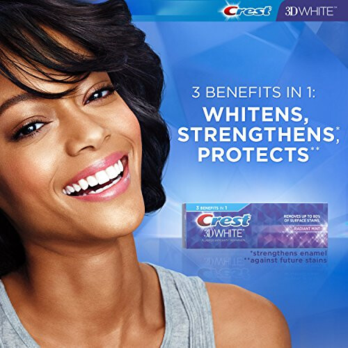 Crest 3D White Whitening Toothpaste  Radiant Mint  3.5 Ounce (Pack of 2