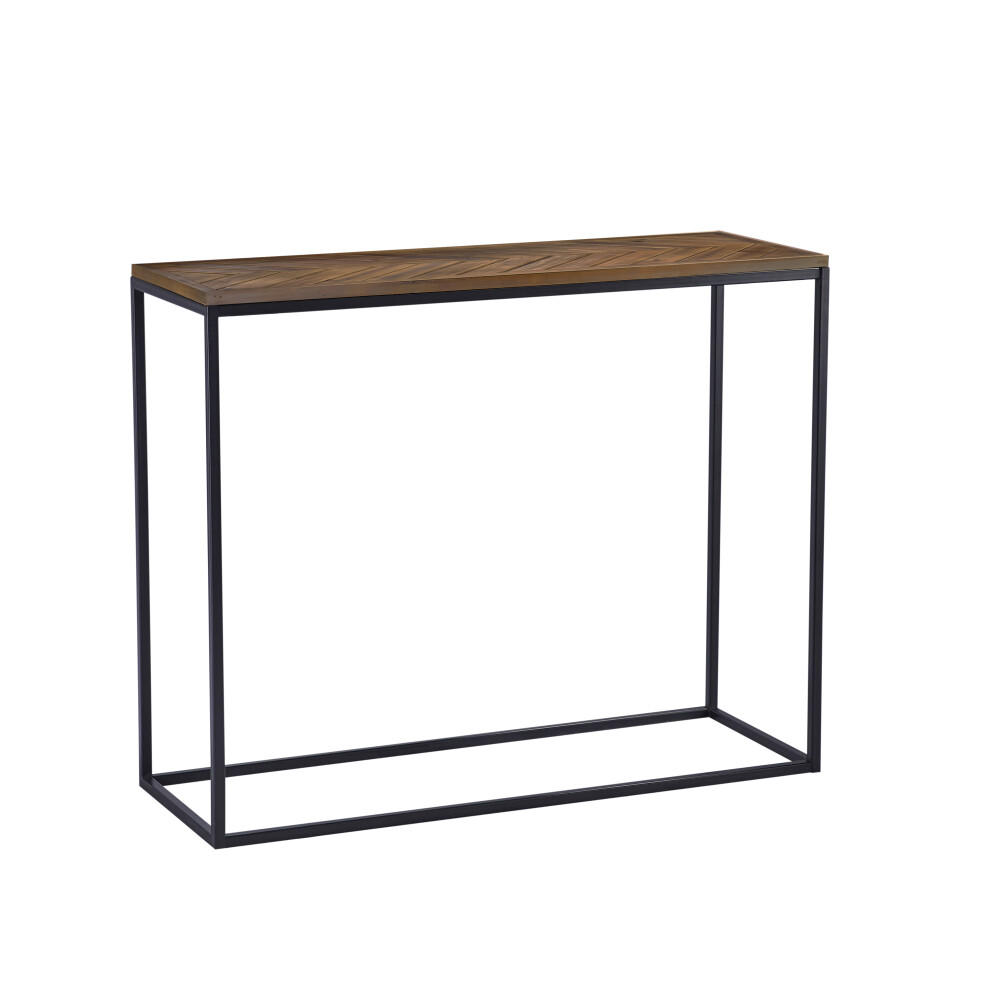 Charles Bentley Industrial Chevron Console Contemporary Wood Metal Table H81.5xL35xW100cm