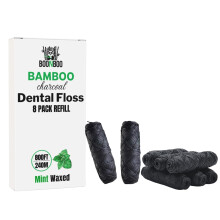 Boonboo Dental Floss Refill Charcoal Woven tr?d 8 stykker mynte