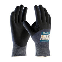 ATG 44-3755/XXXL Maxicut Ultra, Blau 15G Eng Yarn, Schwarz 3/4 Dip Microfoam Nitril, A3 Blau 3XL