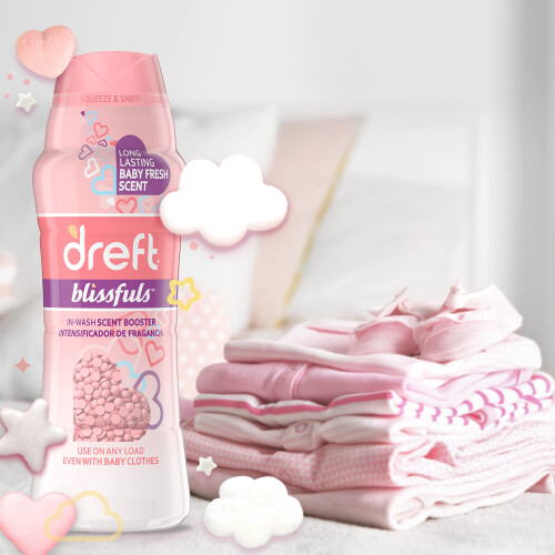 Dreft Blissfuls Σκόνη Ενίσχυσης Αρώματος Πλυντηρίου, Άρωμα Μωρού, 20.1 oz 2