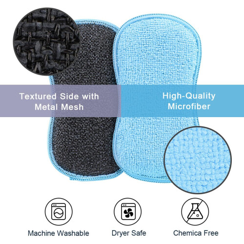 HOMEXCEL 12 Pezzi Spugne Multiuso per Cucina, Spugna per Piatti, Spugna in Microfibra Non Graffiante 1