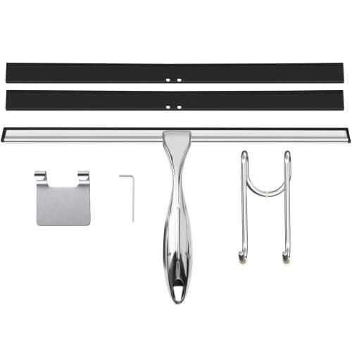 TOOVEM Squeegee de 14 Polegadas para Vidros, Janelas, Banheiro, Carro e Limpeza de Chuveiro com Gancho S