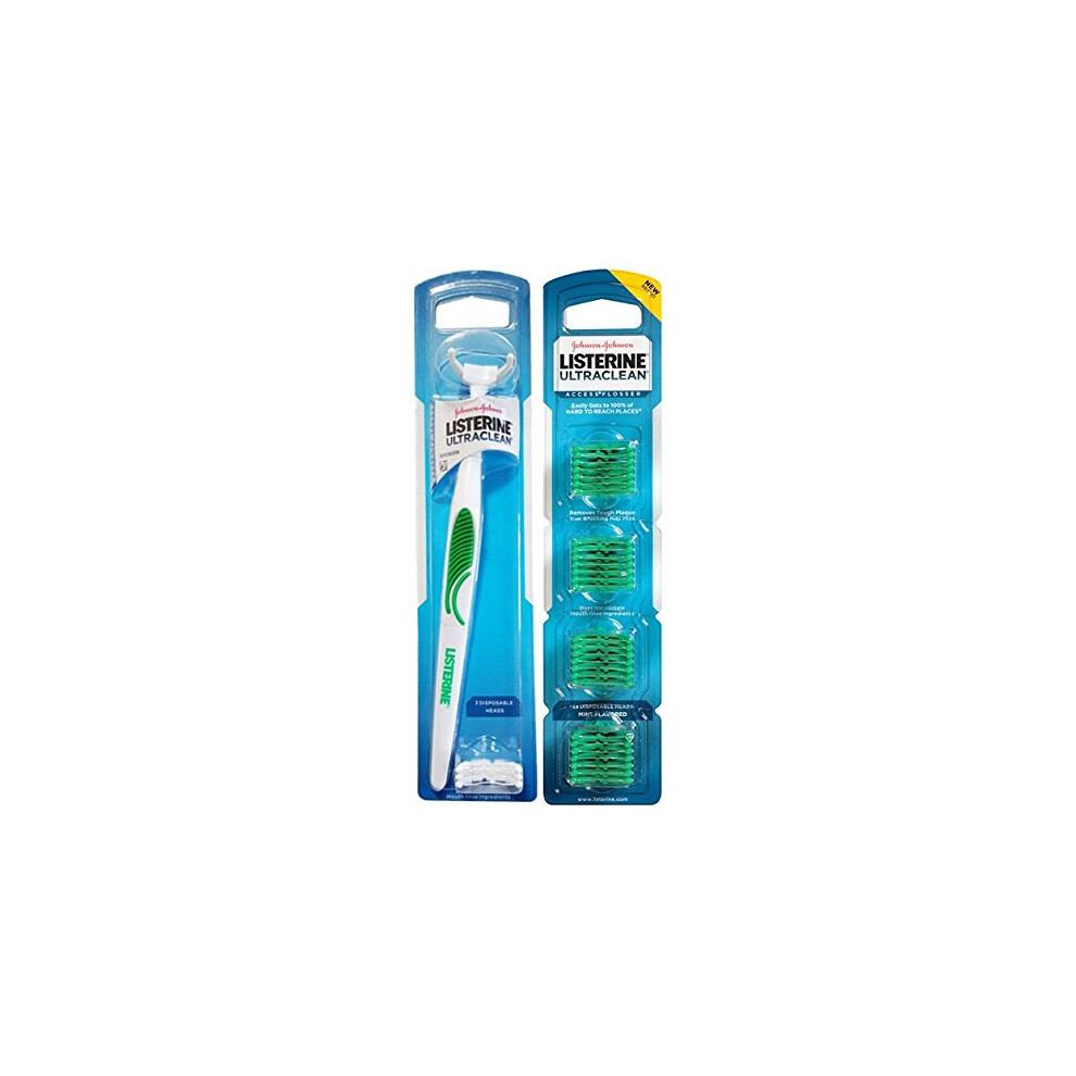 55Dental Ultra Clean Access Flosser For Hard-To-Reach Areas Flosser Handle With 28 Refills Mint