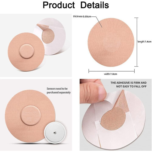 (Brown, 20pcs) Sensor Covers For Freestyle Libre, Sensor Adhesive Patches Waterproof Cgm Sensor Protection No Glue 2