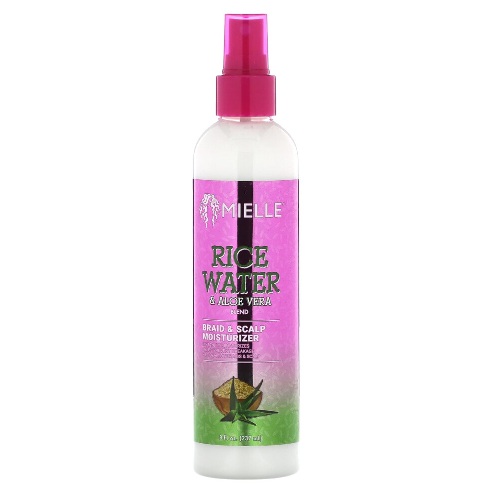 Mielle Rice Water & Aloe Vera Blend Braid & Scalp Moisturizer 8 Fl Oz Pack of 2