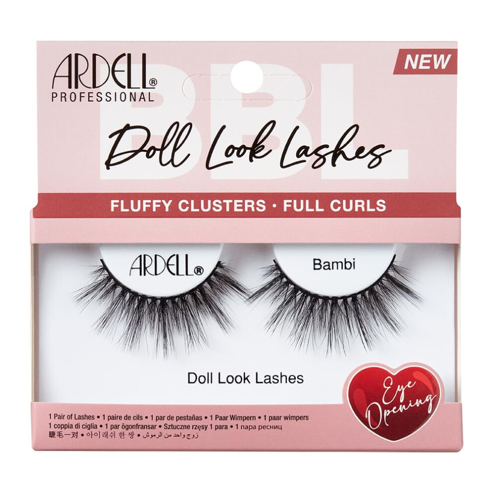 Ardell Doll Lashes Bambi - Dramatic Volume False Eyelashes, Natural Full Lashes, 1 Pair