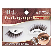 Pesta  as postizas Ardell Balayage Wispies - Chocolate, volumen total y definici  n, pesta  as naturales y tenues, reutilizables, 1 par