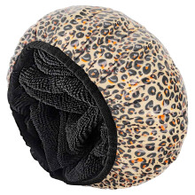 Auban Duschhaube, Duschhaube fr Damen, Frottee-gefttert, EVA-Auenseite, wiederverwendbar, doppellagig, wasserdicht, groe Bade-Haarkappe, Hotel-Re