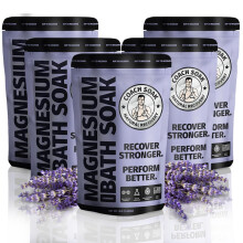 Pacchetto da 5: Coach Soak Recovery Bath Soak - Sali Epsom alla rinfusa - Sali da bagno alla rinfusa - Pacchetto da 5 - Totale di 15 libbre (lavanda)