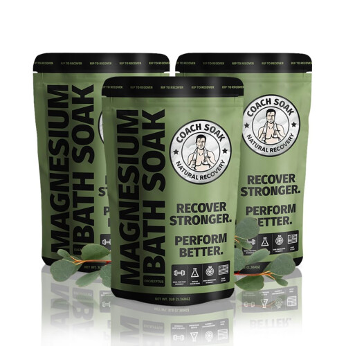 3 Πακέτο: Coach Soak Recovery Bath Soak - Άλατα Μπάνιου Bulk - 9 Λίβρες (Eucalyptus Tea Tree)
