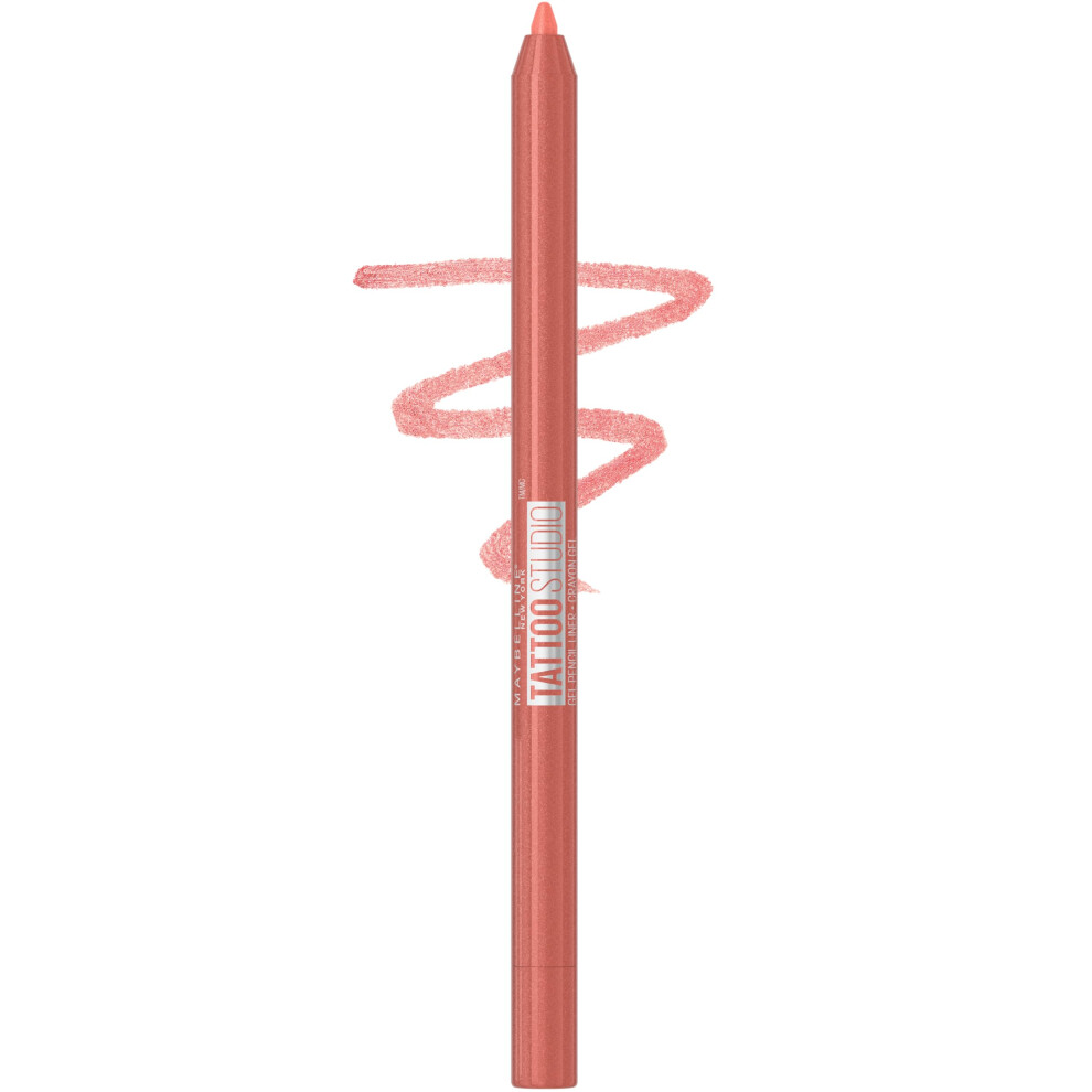 MAYBELLINE Tattoo Studio Sharpenable Eyeliner Pencil  36 Hour Wear  Waterproof  Peach Pop  1 Count