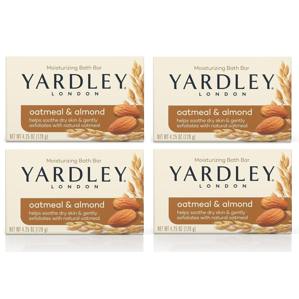 Yardley Oatmeal and Almond Bar Soap  Oatmeal & Almond  4 Ounce Pack of 4