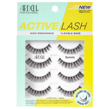 Ardell Active Lash - Speedy, False Eyelashes, Water-Resistant, Lightweight, Strip Lashes, 4 Pairs, 1-Pack