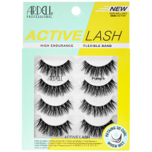 Ardell Active Lash - Pump'n, False Eyelashes, Cat Eye Lashes Wispy, Water-Resistant, Lightweight, 4 pairs, 1-Pack
