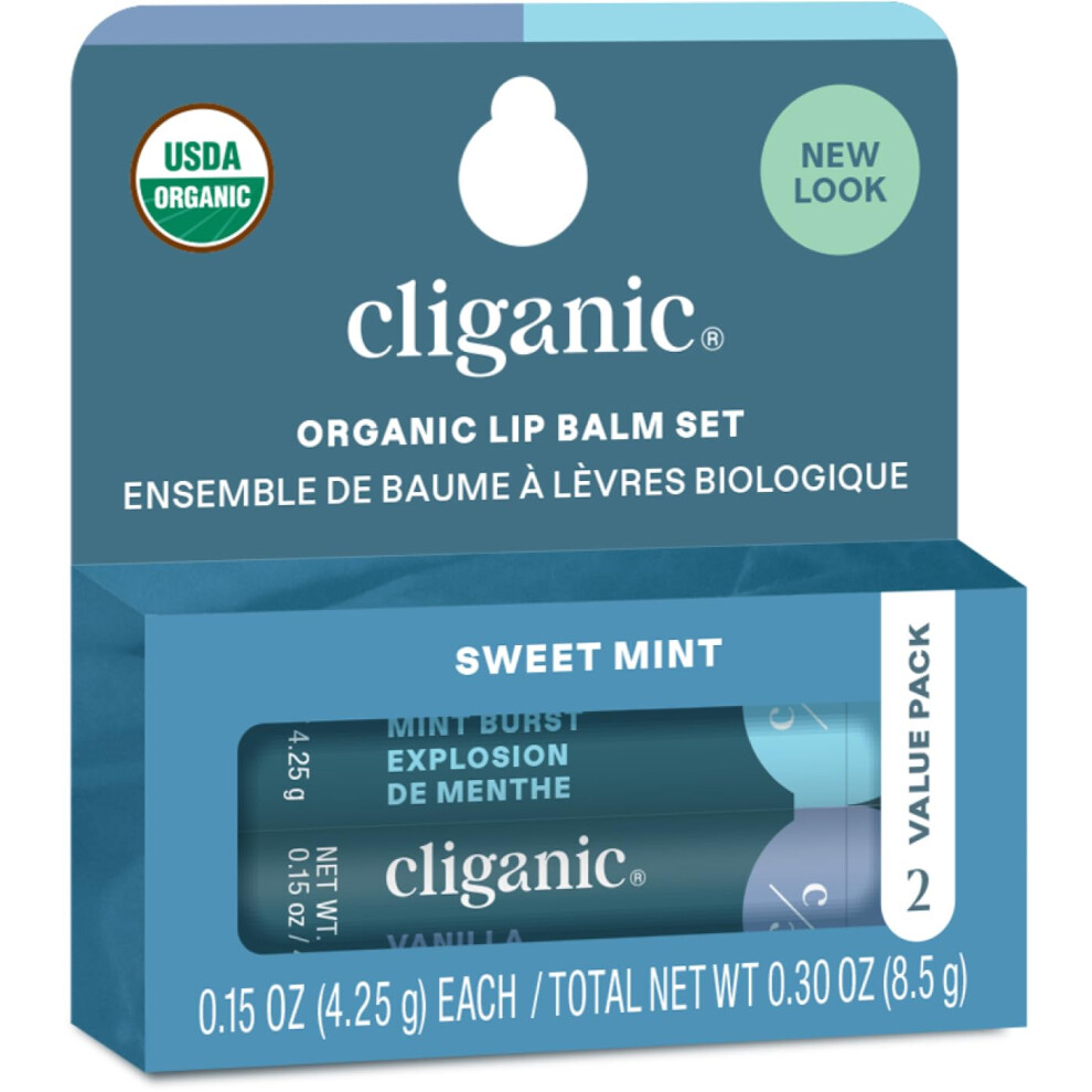 Cliganico Cliganic Organic Lip Balm 2 Pack Sweet Mint