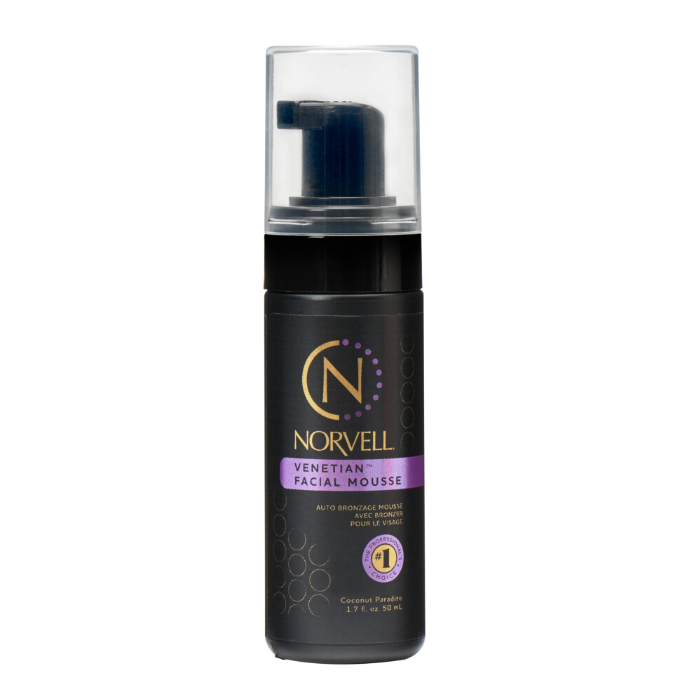 Norvell Venetian Sunless Facial Self Tanner Mousse with Bronzer  1.7 Fl Oz - Instant Self Tanning - Natural Looking - Anti-Orange - Fake Tan