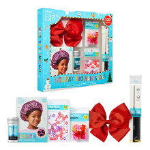 KISS Colors & Care Holiday Hair Goals Kids Hair Styling Gift Set 12 stuks Butterfly Claw Clips 60 stuks Pink Hair Beads Wideband Satin Bonnet Jumbo Bo