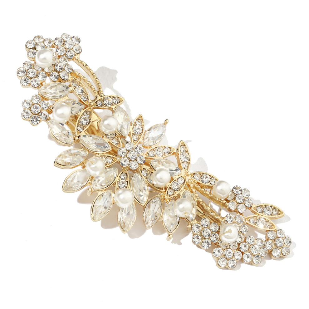Hapibuy Fermaglio Per Capelli In Cristallo Strass Perla Pettine Per Capelli Accessori Per Capelli Da Sposa In Oro Perni Per Capelli Da Sposa Acce
