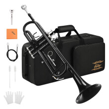 Eastar BB Trumpet Standard Trumpet Set dla studenta dla poczatkujacych z twardym zestawem do czyszczenia 7C ustnik i rekawiczki mosiezne instrume