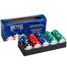 Cykel 8G 100Count Clay Poker Chips M/Casino Bakke Premium 8G Clay-fyldte Poker Chips med Casino Bakke 100Count