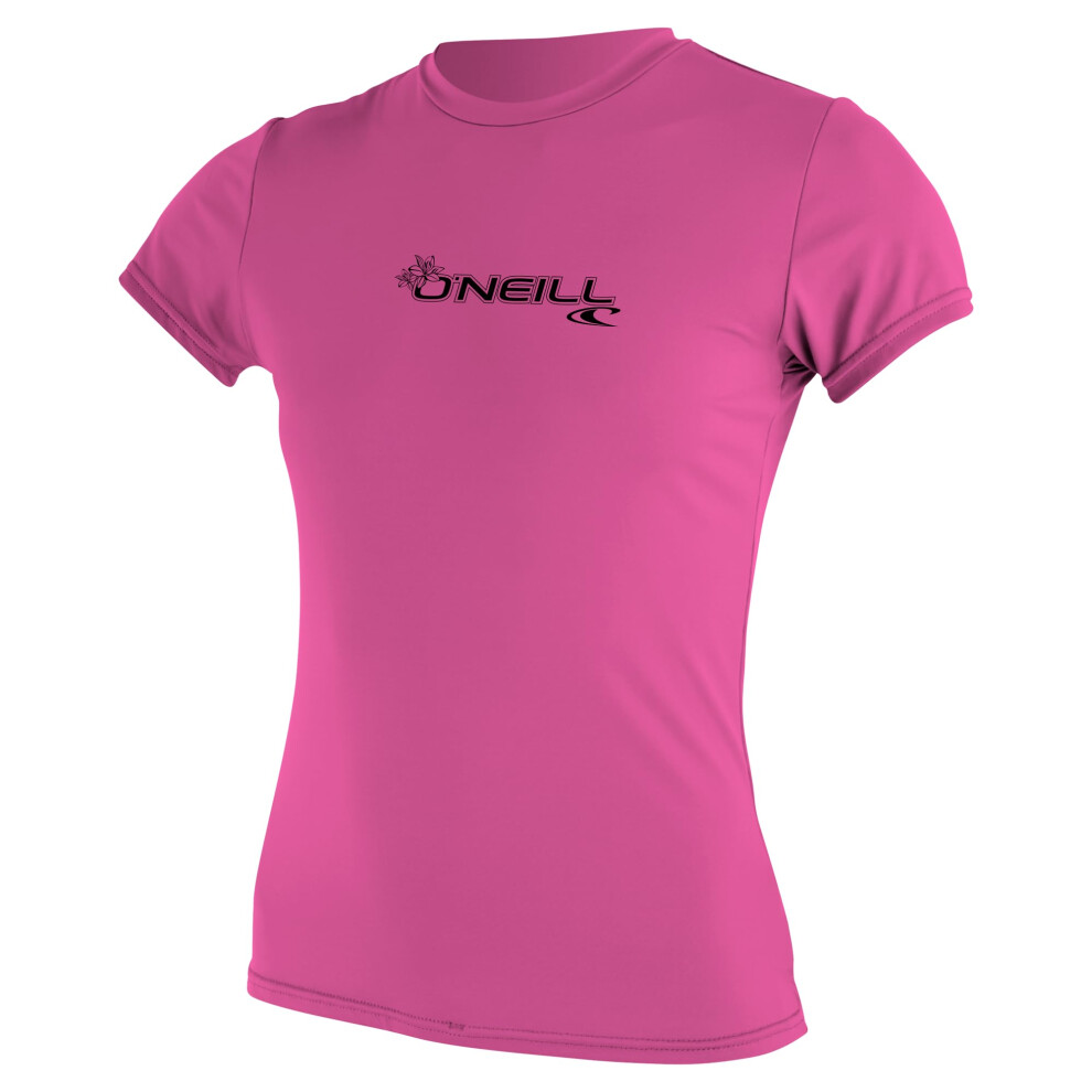 O'Neill Women's Basic Skins Upf 50+ Short Sleeve Sun Shirt Fox Pink Medium