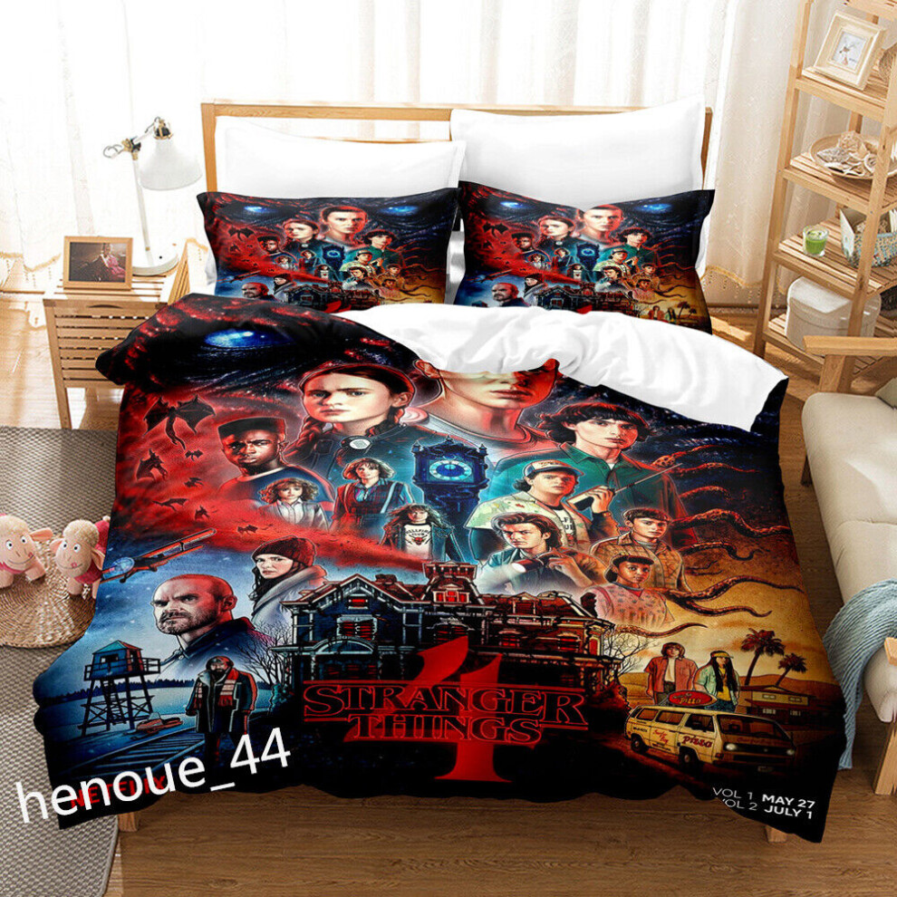 Blewandy (Stranger Things 01, Single) 3D Characters Bedding Set Quilt Duvet Cover With Pillowcase Single Double Gifts