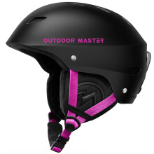 OutdoorMaster Kelvin Casco da sci - Casco da snowboard per uomo, donna e ragazzo Nero+Rosa M