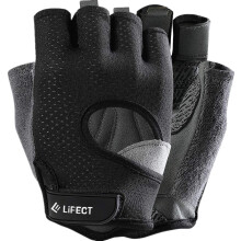 LIFECT Freedom Workout Handsker Knuckle V?gtl?ftning Shorty Fingerless Handsker med buet ?ben ryg til Powerlifting Gym Kvinder og M?nd (Sort Smal