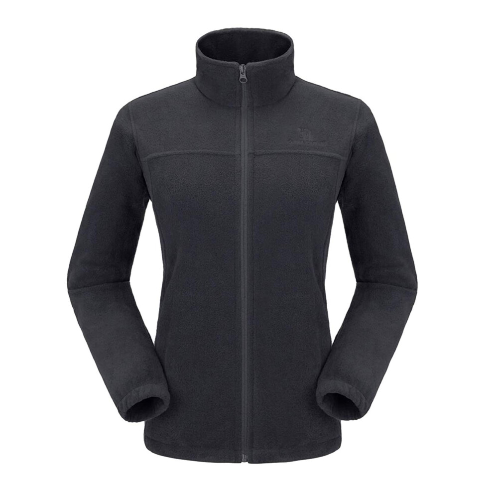 CAMEL CROWN Veste polaire zipp?e pour femme avec poches Manteau polaire doux Veste pull pour le printemps en plein air Nouveau Gris M