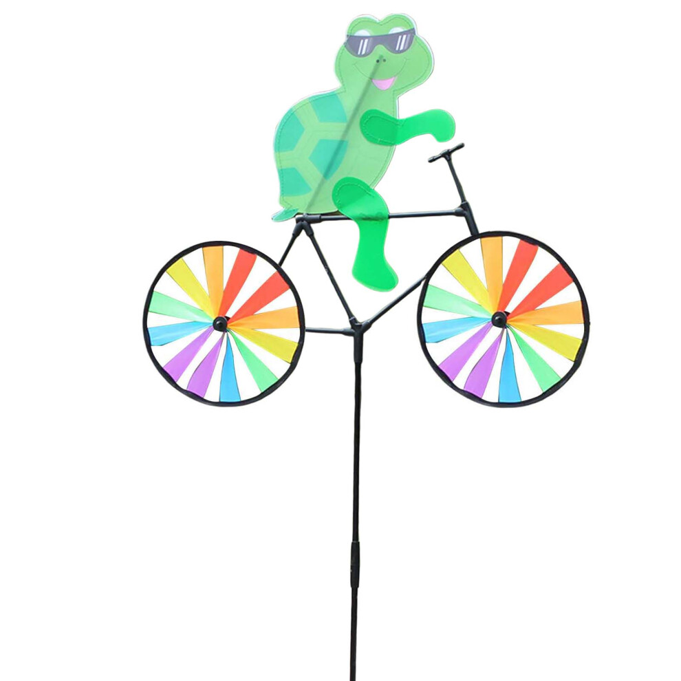 (Tortoise) Animal Bike Wind Spinner Yard Art Whirly Garden Stakes Decorations for Garden Ornament Supplies UND Sale