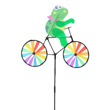(Frog) Animal Bike Wind Spinner Yard Art Whirly Garden Stakes Decorations for Garden Ornament Supplies UND Sale