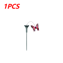 (Butterfly 1PC) Solar Powered Flying Wobble Solar Flying Bird Butterfly Artificial Fake Hummingbird Garden Decor