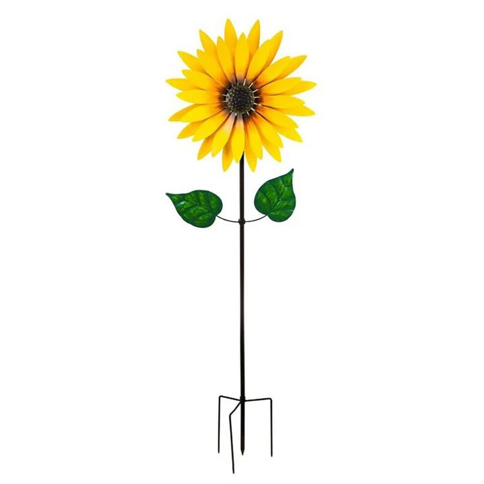 Closkye (Windmill) Sunflower Windmill Metal Rotating Sunflower Wind Spinner With Stake Standing Lawn Flower Pinwheel