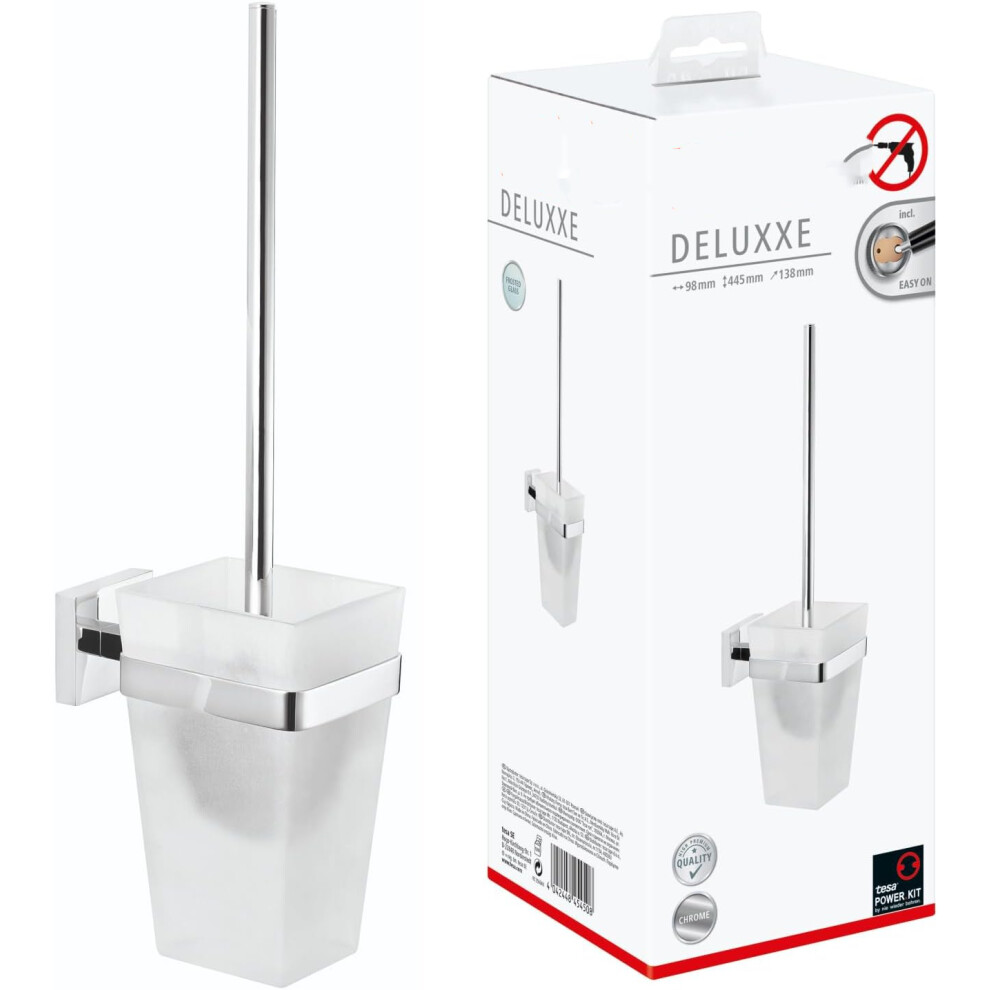 (Toilet Brush Holder) Bathroom Brush Holder Wall Mounted Stainless Steel Bathroom Brush Basin with Frosted Glass Design - Waterproof