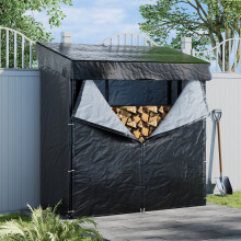 2.3 X 6.1 Ft Black Expertly Welded Metal Tube Firewood Rack