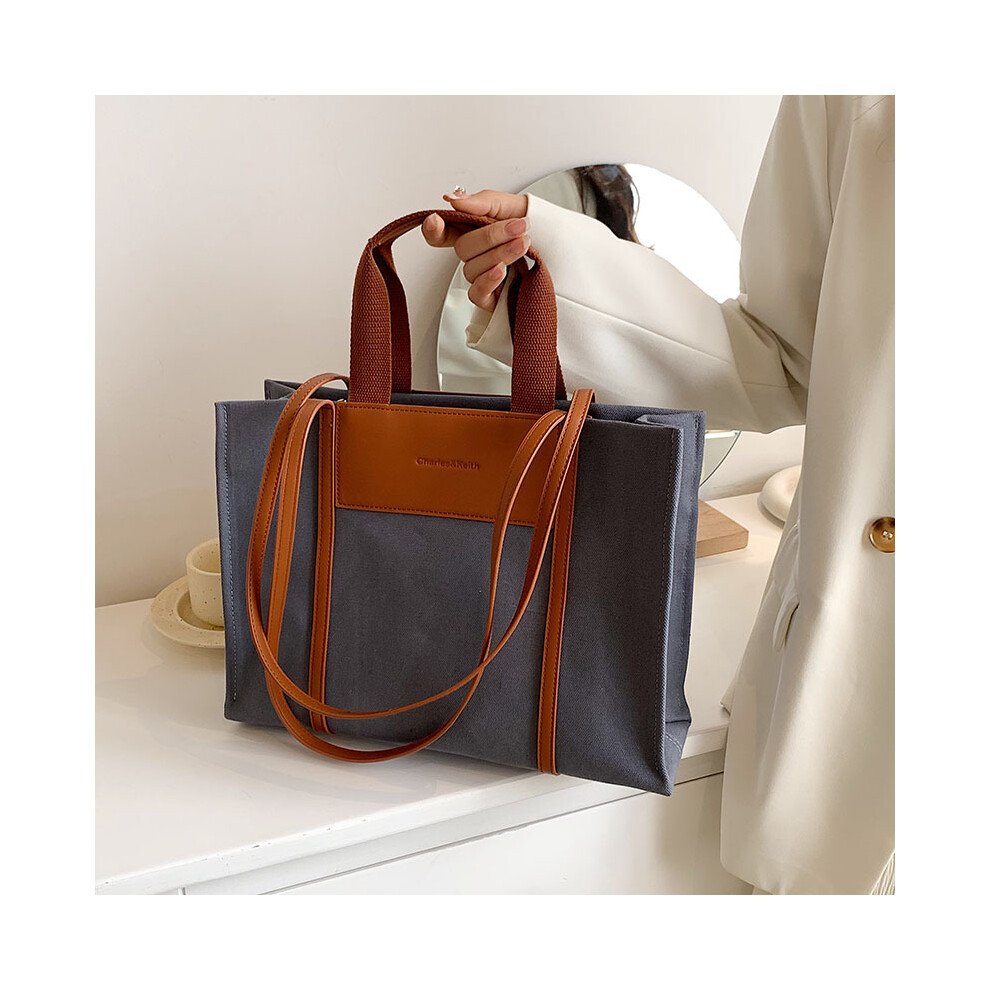 (gray) Canvas Tote Bags for Women with Zip,Casual Women's Totes with Tote Bag  Shopping Bag Beach Bag For Ladies Girls,School,Work,Shopping
