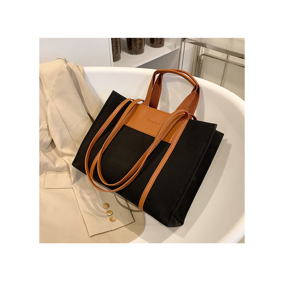 (black) Canvas Tote Bags for Women with Zip,Casual Women's Totes with Tote Bag  Shopping Bag Beach Bag For Ladies Girls,School,Work,Shopping