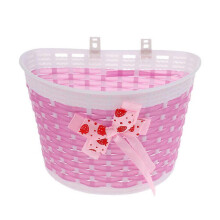 (pink, One size) Handmade Bow Knot Bicycle Basket for Kids Bike or Scooter