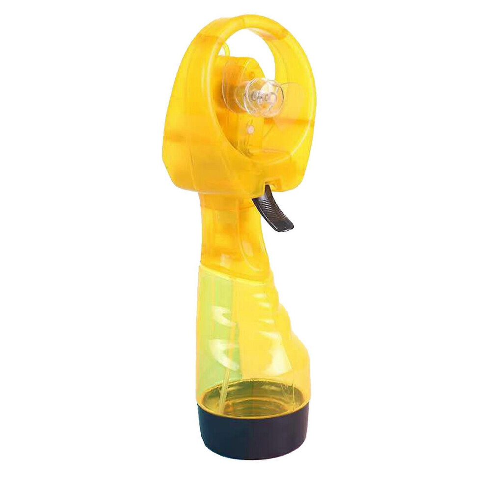 (Yellow, One size) New Upgraded Fan Fogger Humidifier Cooling Portable Compact Colored Battery Water Misting Fan Portable Handheld Spray Fans Battery Operated