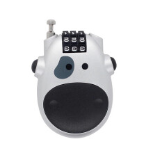 (silvery, One size) 3 Digit Code Lock, Lovely Cow Shape Design Stroller Lock Combination Lock Pushchair Bicycle Stroller Password Security Coded Lock for Locking Pram Bag