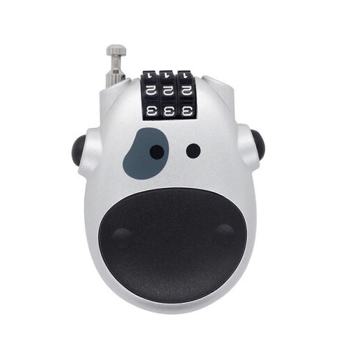 (silvery, One size) 3 Digit Code Lock, Lovely Cow Shape Design Stroller Lock Combination Lock Pushchair Bicycle Stroller Password Security Coded Lock for Locking Pram Bag