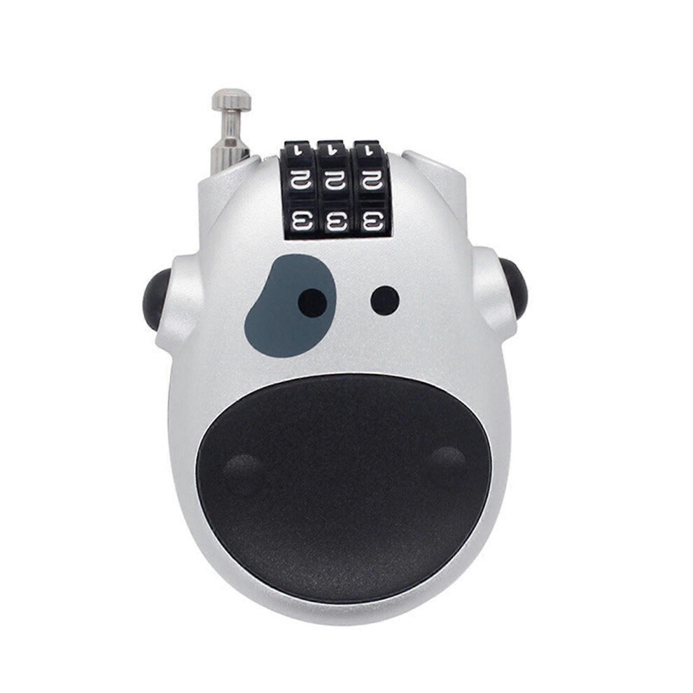(Silvery, One Size) 3 Digit Code Lock, Lovely Cow Shape Design Stroller Lock Combination Lock Pushchair Bicycle Stroller Password Security Coded Lock Blue Kikidex