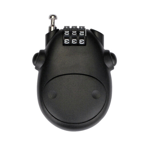 (Black, One size) 3 Digit Code Lock, Lovely Cow Shape Design Stroller Lock Combination Lock Pushchair Bicycle Stroller Password Security Coded Lock for Locking Pram Bag