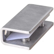 (As show, One size) 2 Pack Glass Shower Door Fixing Clamps Stainless Steel Fixed Hinges 8-12mm Wall Brackets